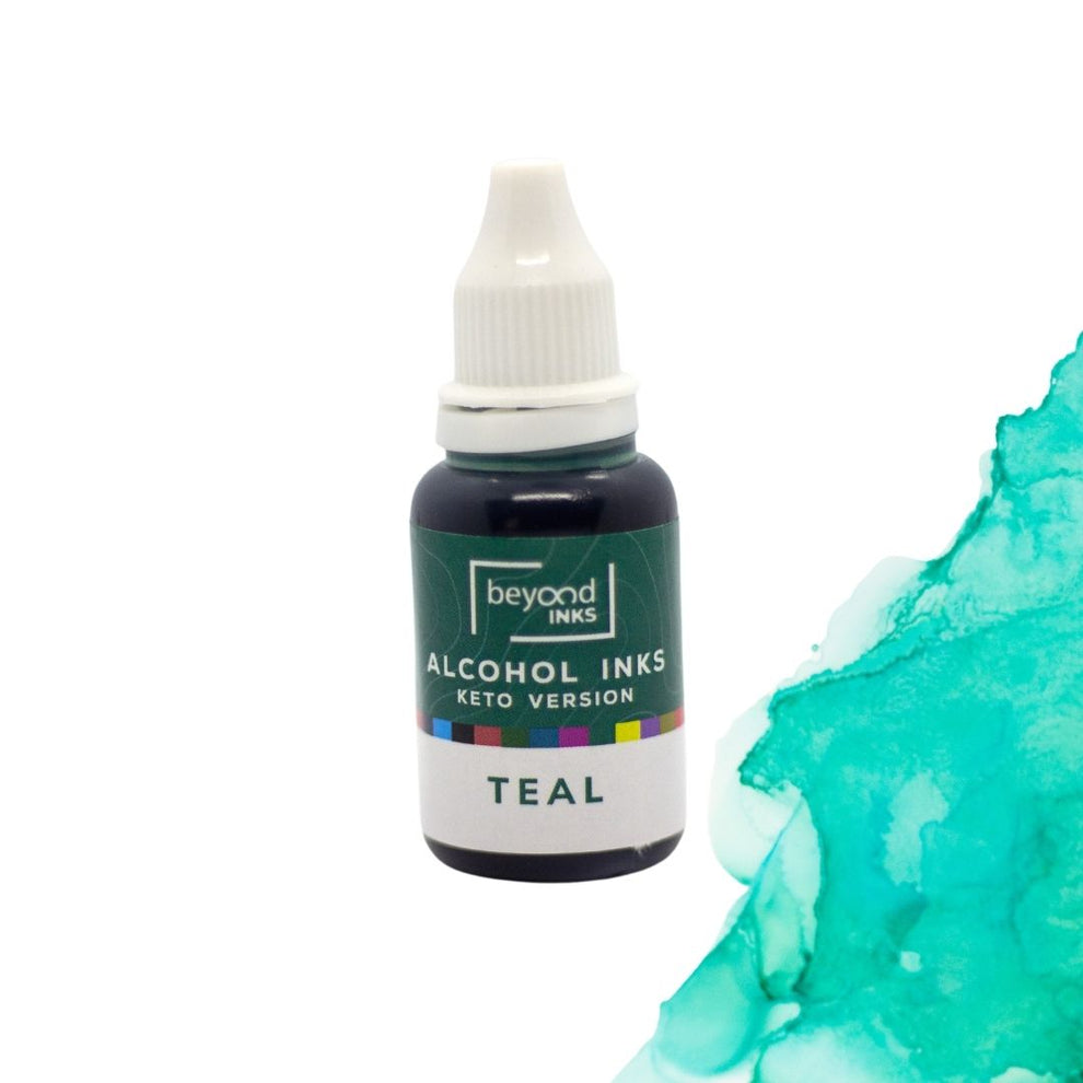 Teal alcohol ink