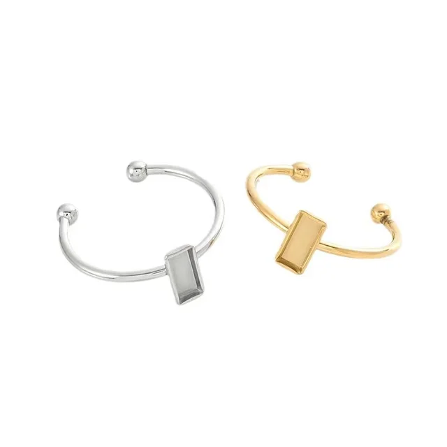 Rectangle silver Ring