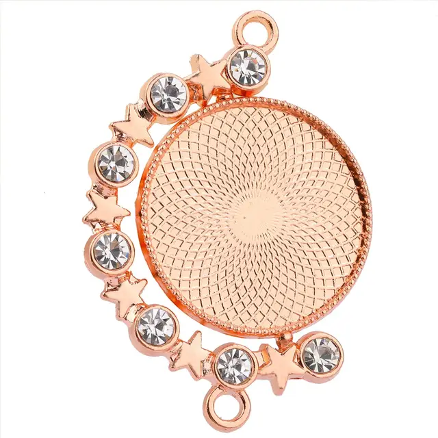 Studded moon rose gold Pendant