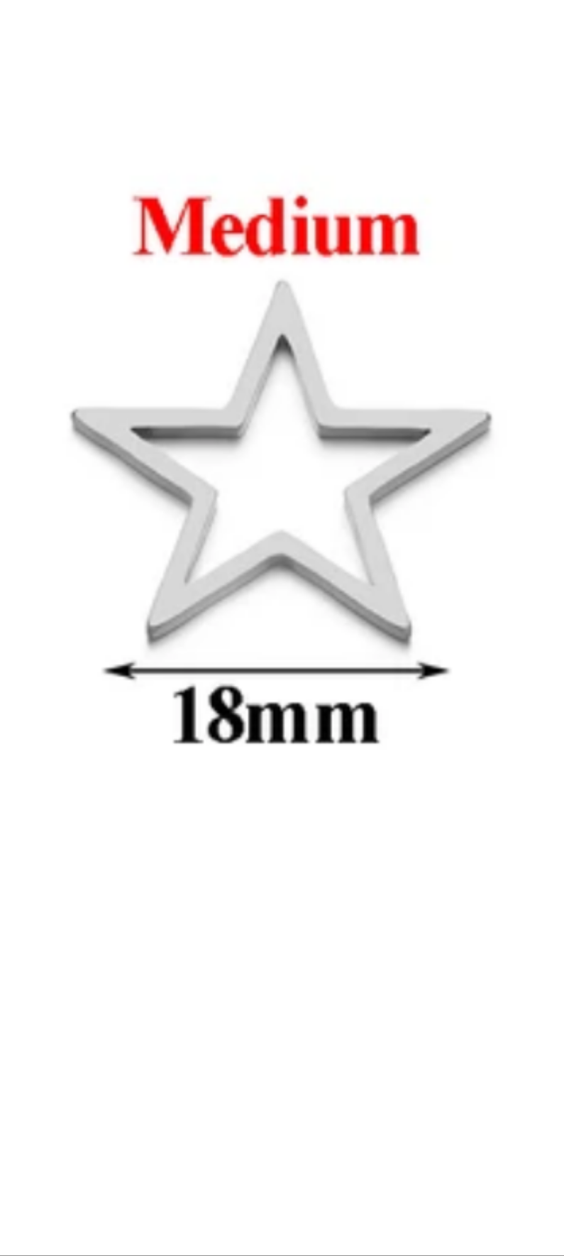 Medium Star without hole pack of 1