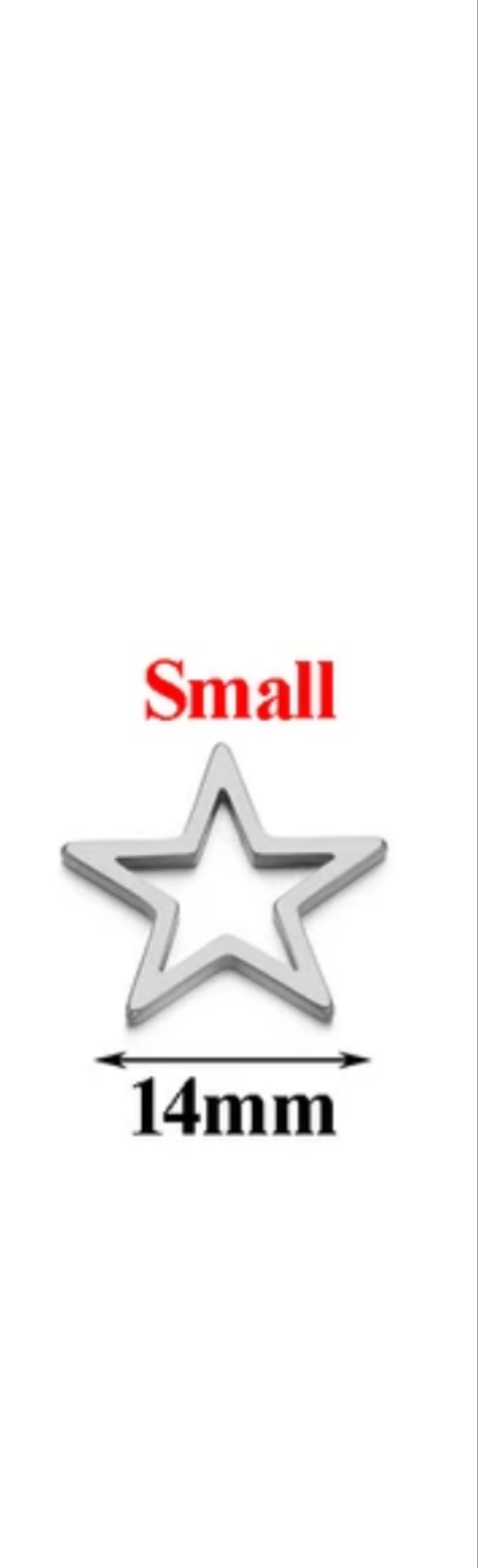 Small Star without hole pack of 1