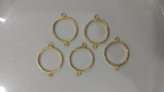 Round golden bracelet pack of 5