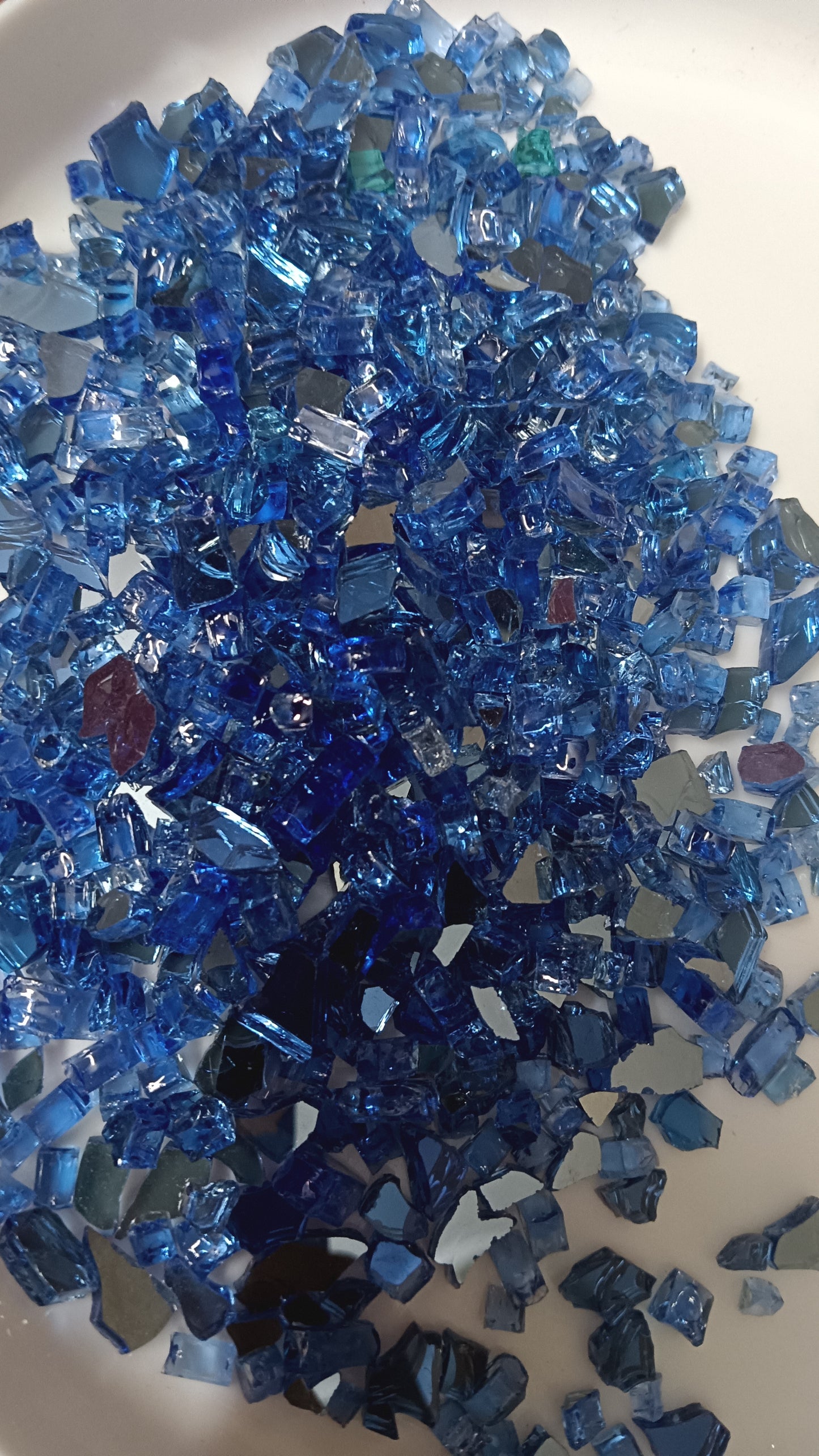 Blue firepit glass