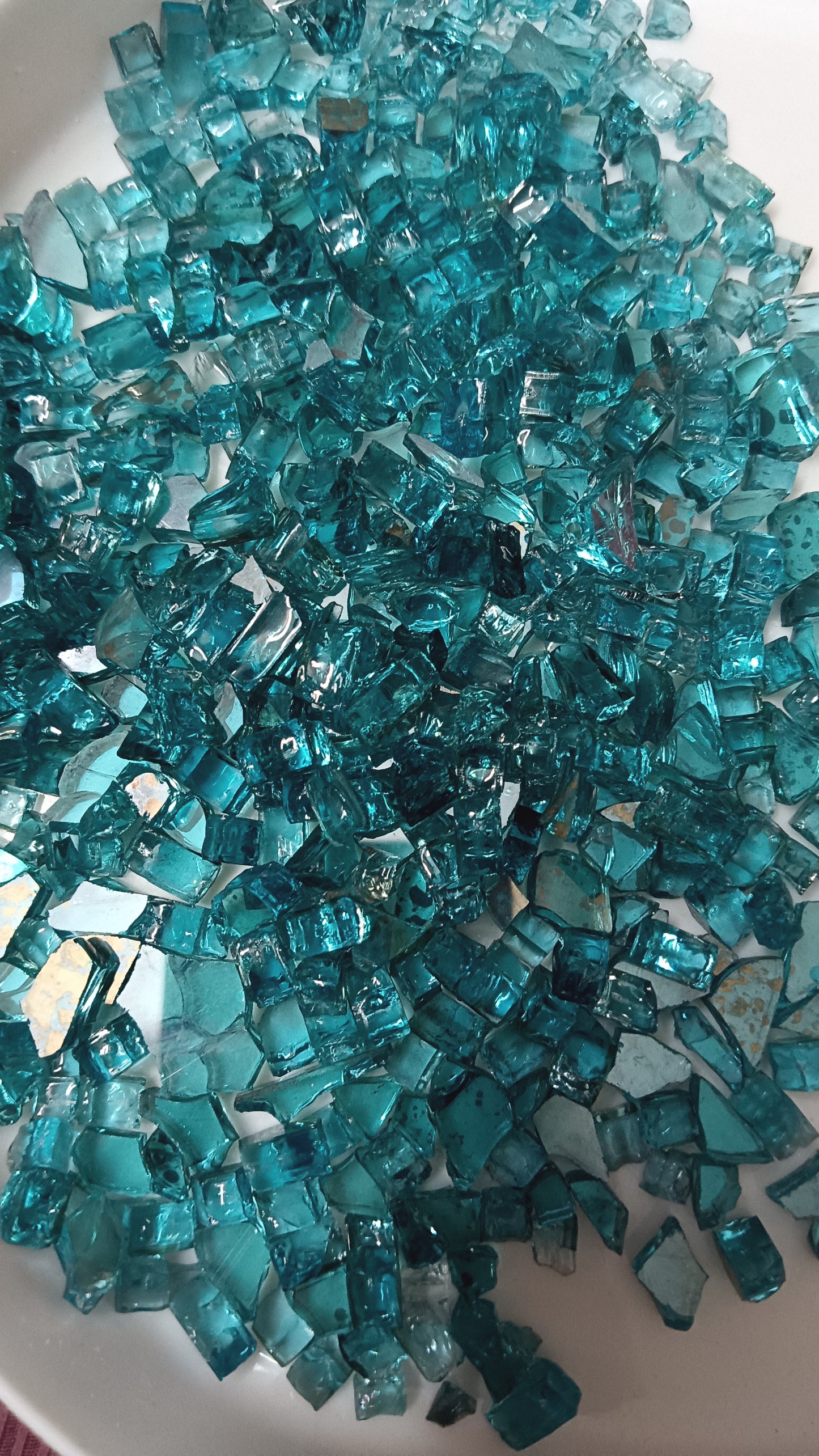 Sea green firepit glass