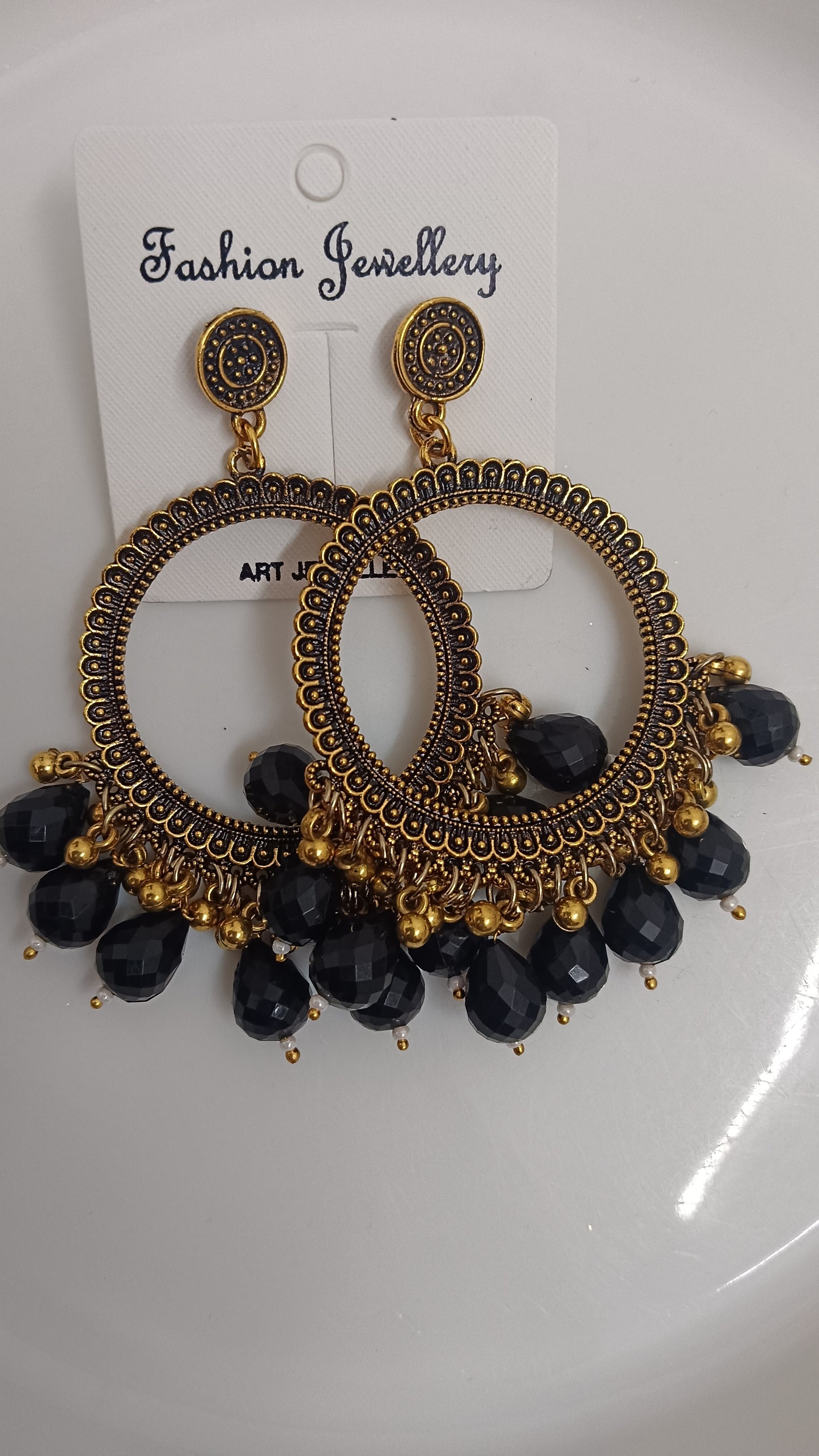Jhumka design 64 Round Black