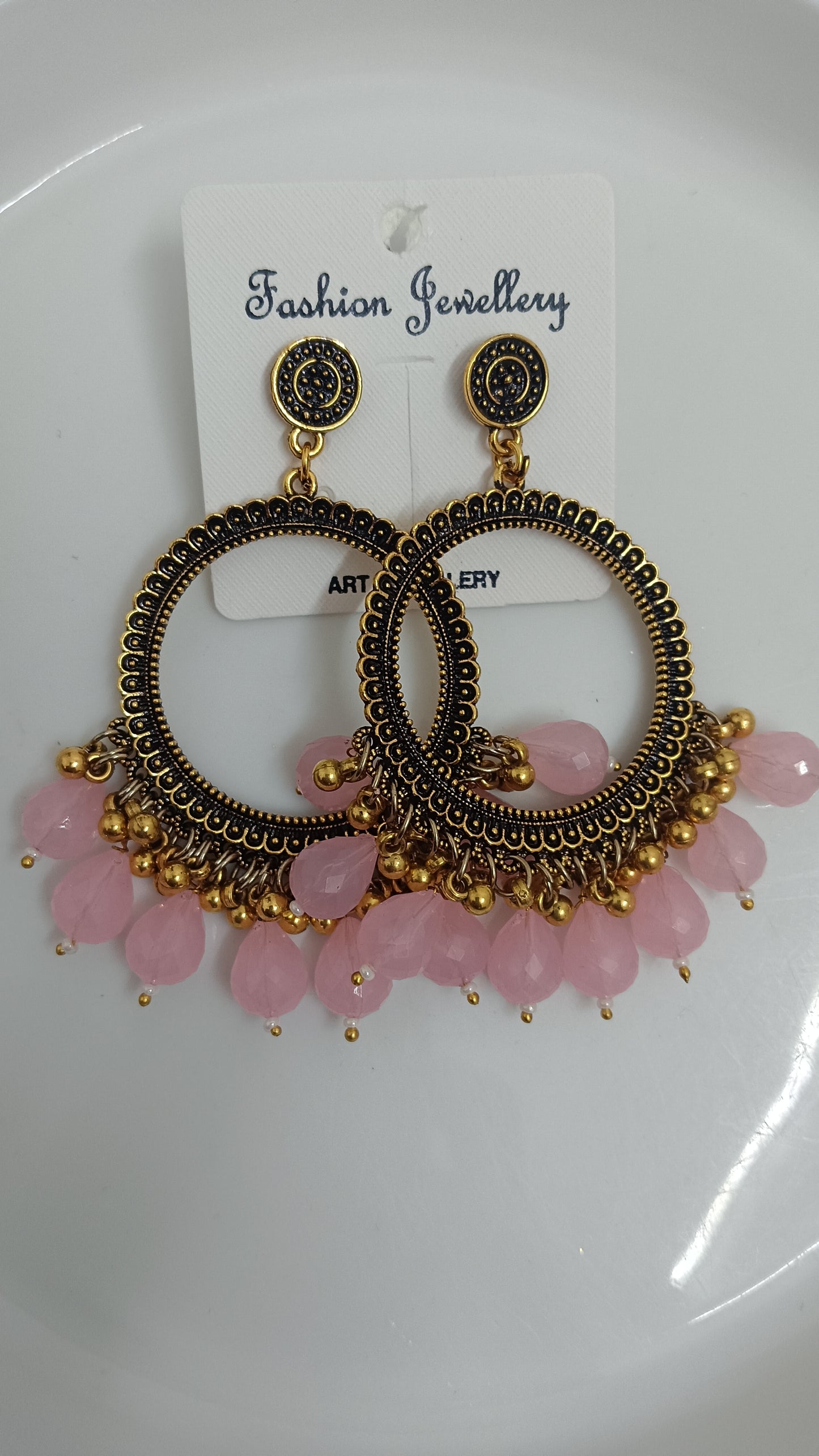Jhumka design 62 Round baby pink