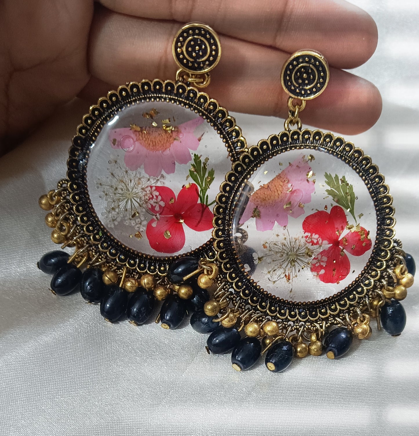 Pretty floral jhumkas