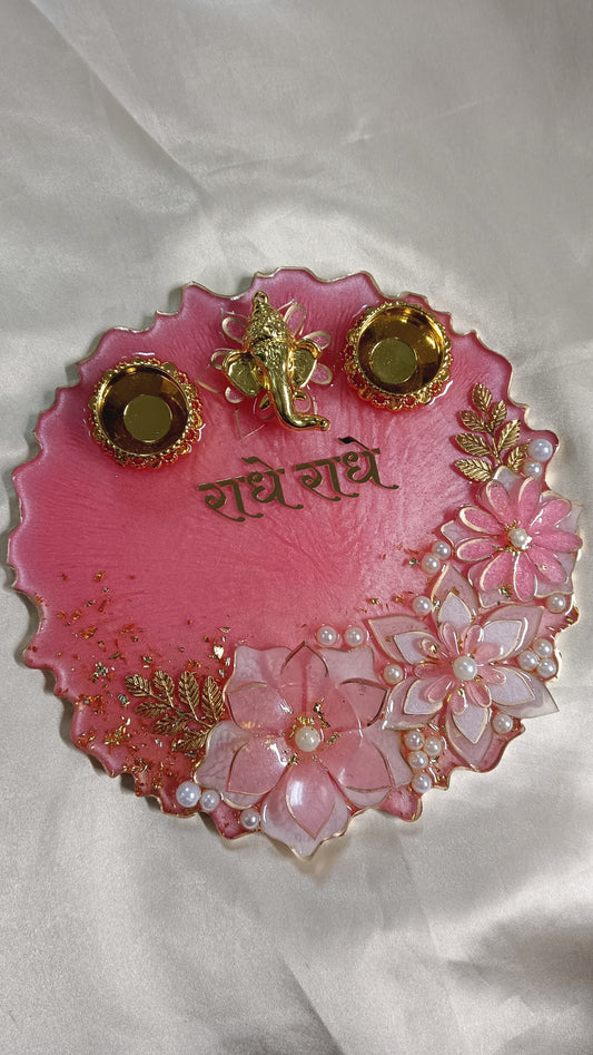 Resin 3d floral Thali 8"