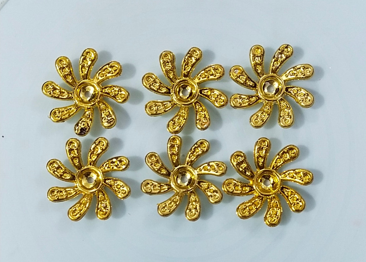Golden embellishment pack of 6