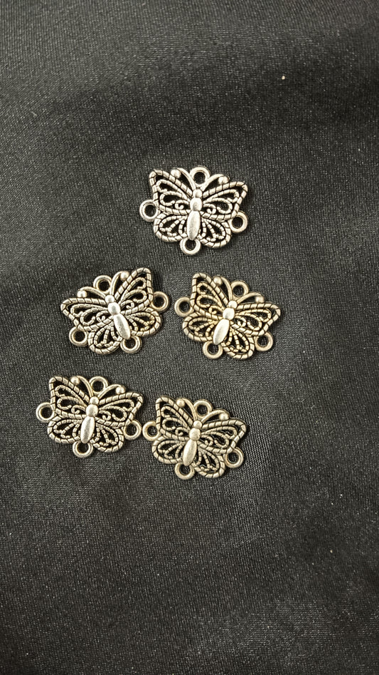 Silver metal charms daisy flower pack of 5