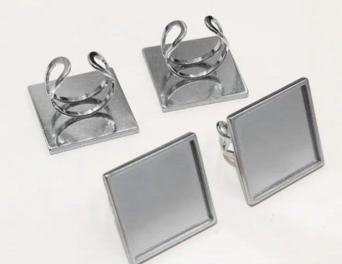 Small Silver Square Ring
