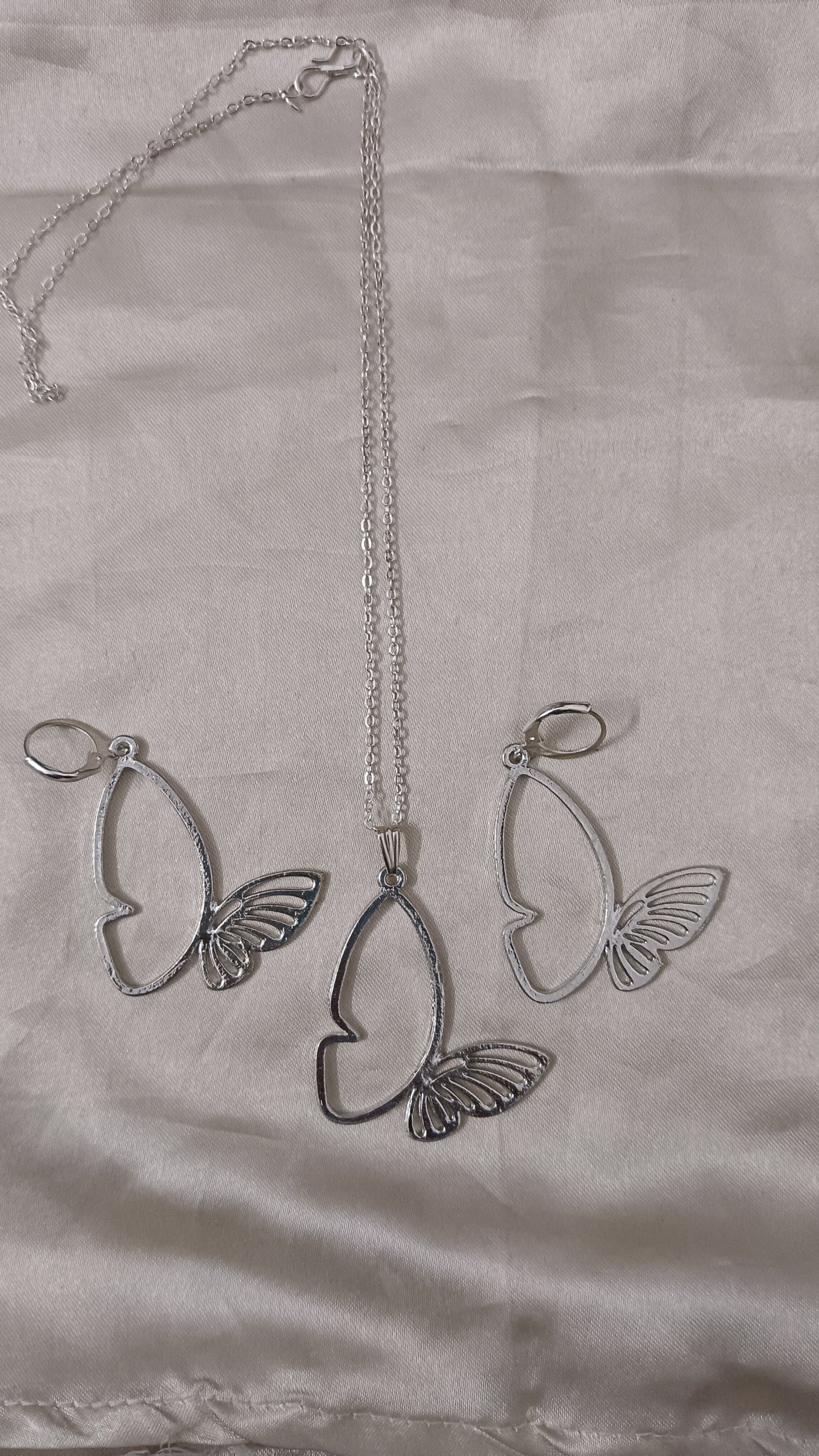 Silver Butterfly Jewellery set