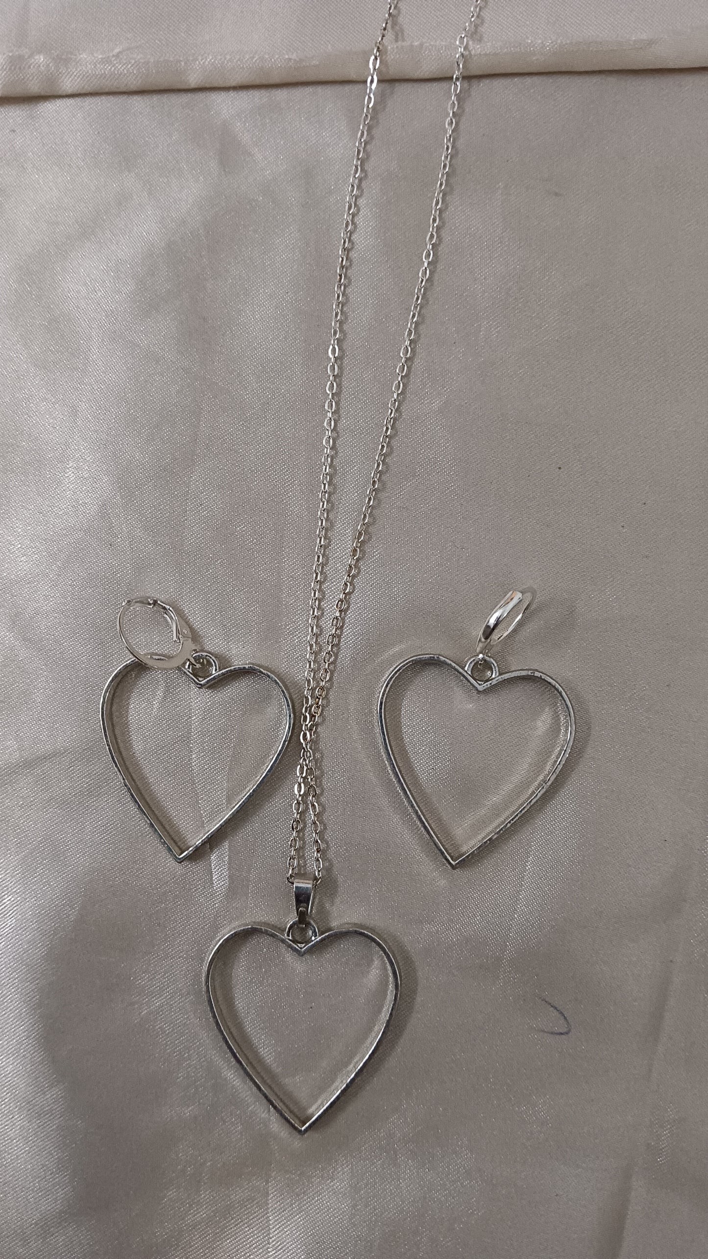 Silver Heart Jewellery set