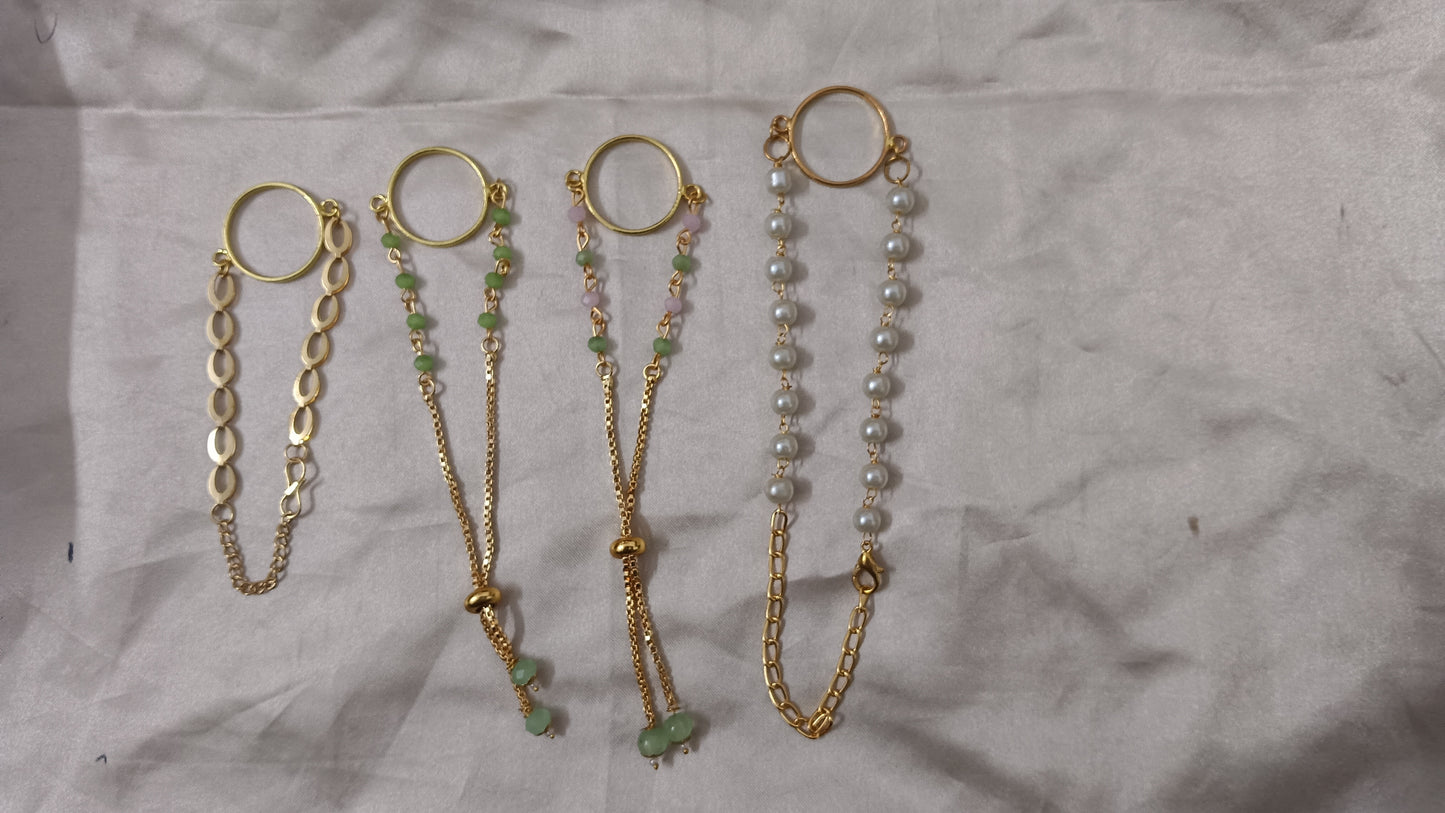 Colored bracelet chain with bezel combo pack fo 4