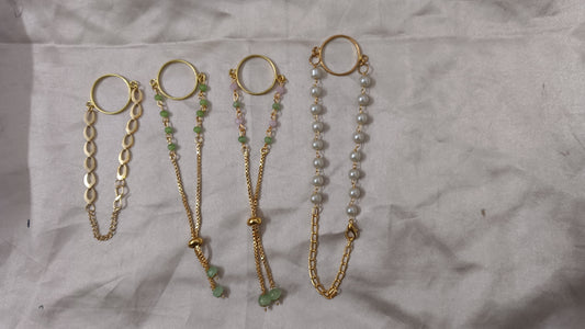 Colored bracelet chain with bezel combo pack fo 4