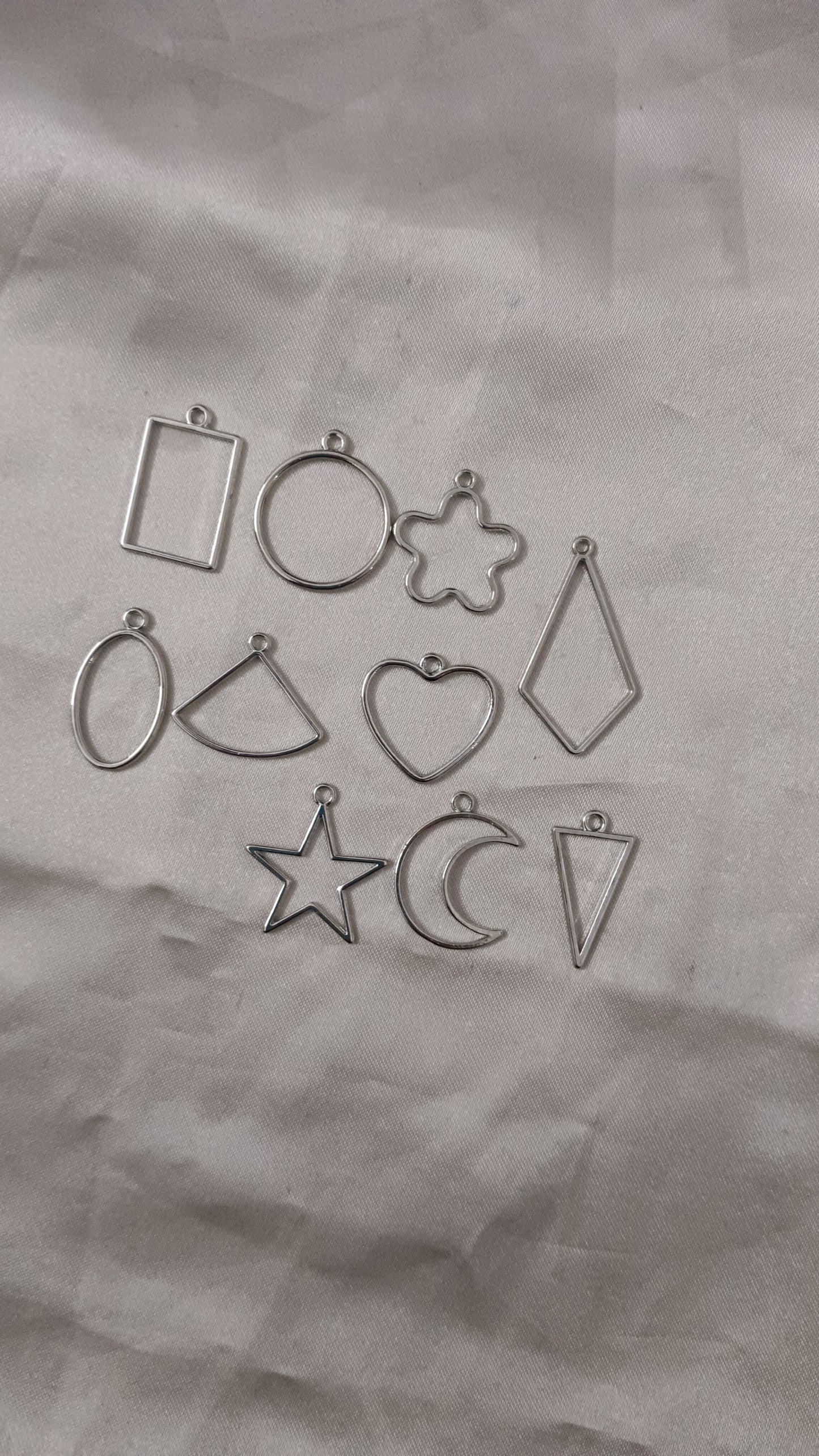 Silver Mini brass bbezels pack of 10
