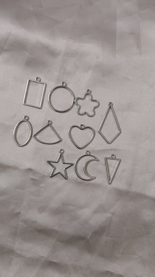 Silver Mini brass bbezels pack of 10