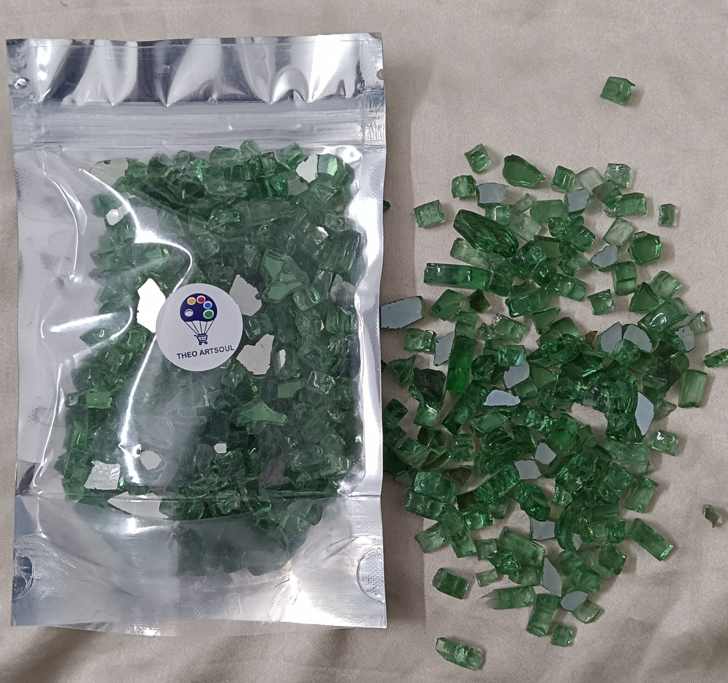 Green firepit stones