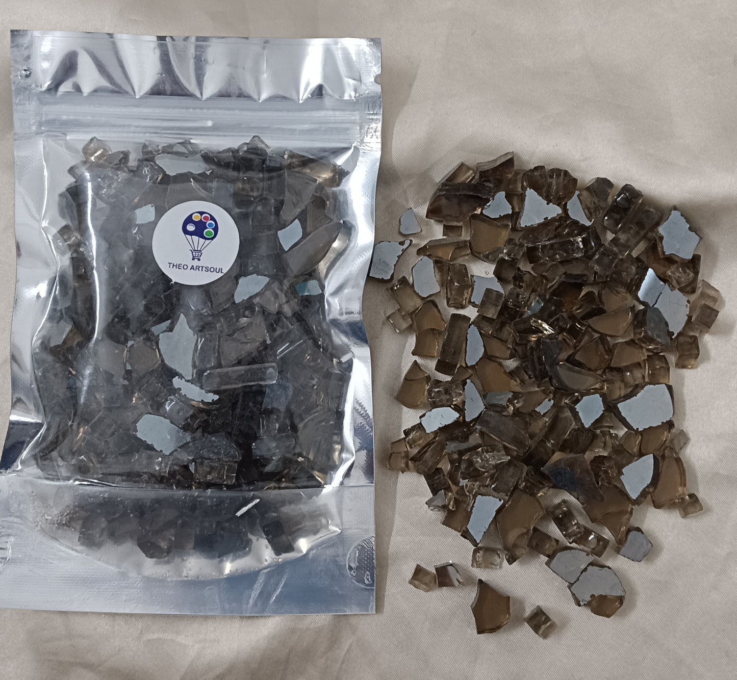 Coffee shade firepit glass