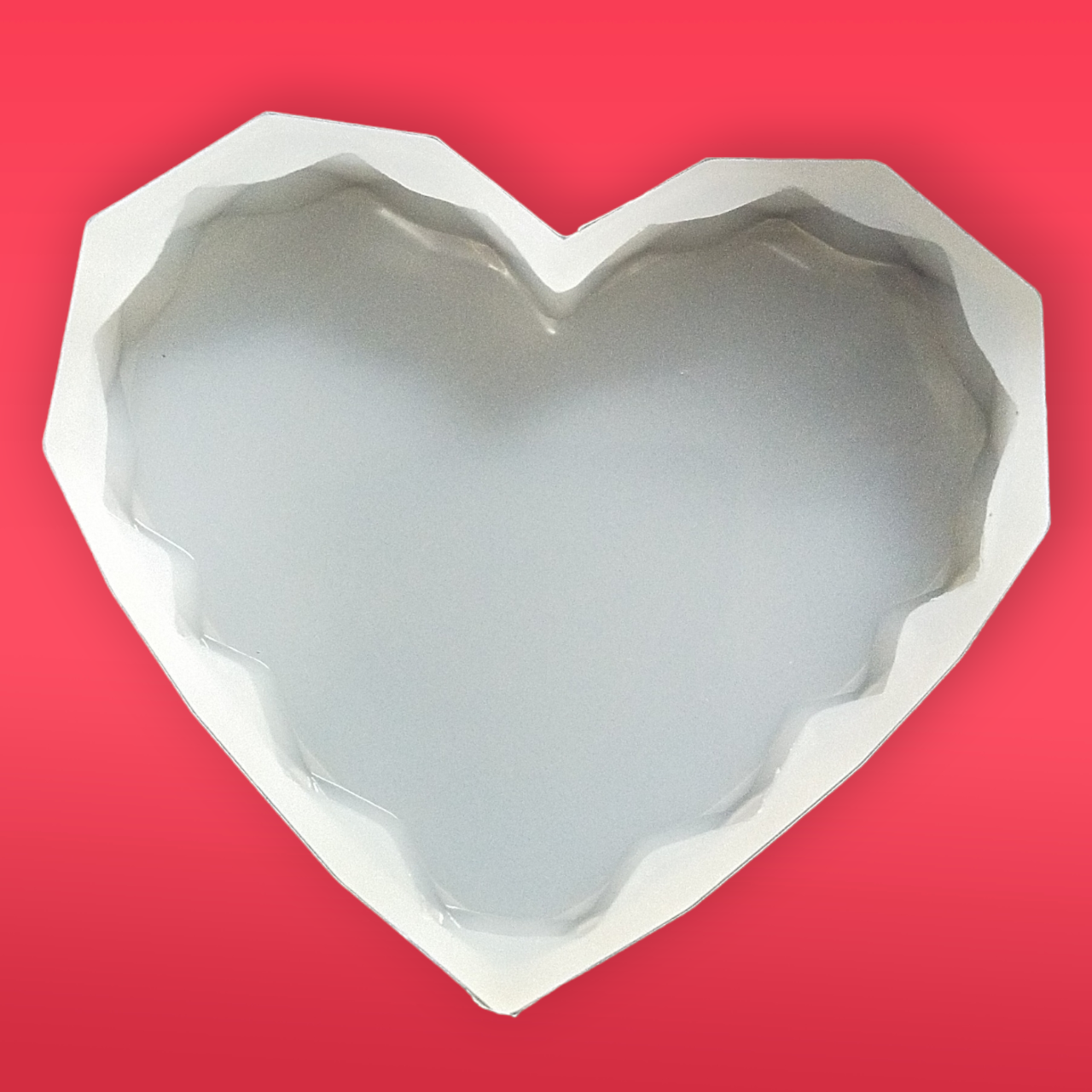 3" diamond cut heart coaster