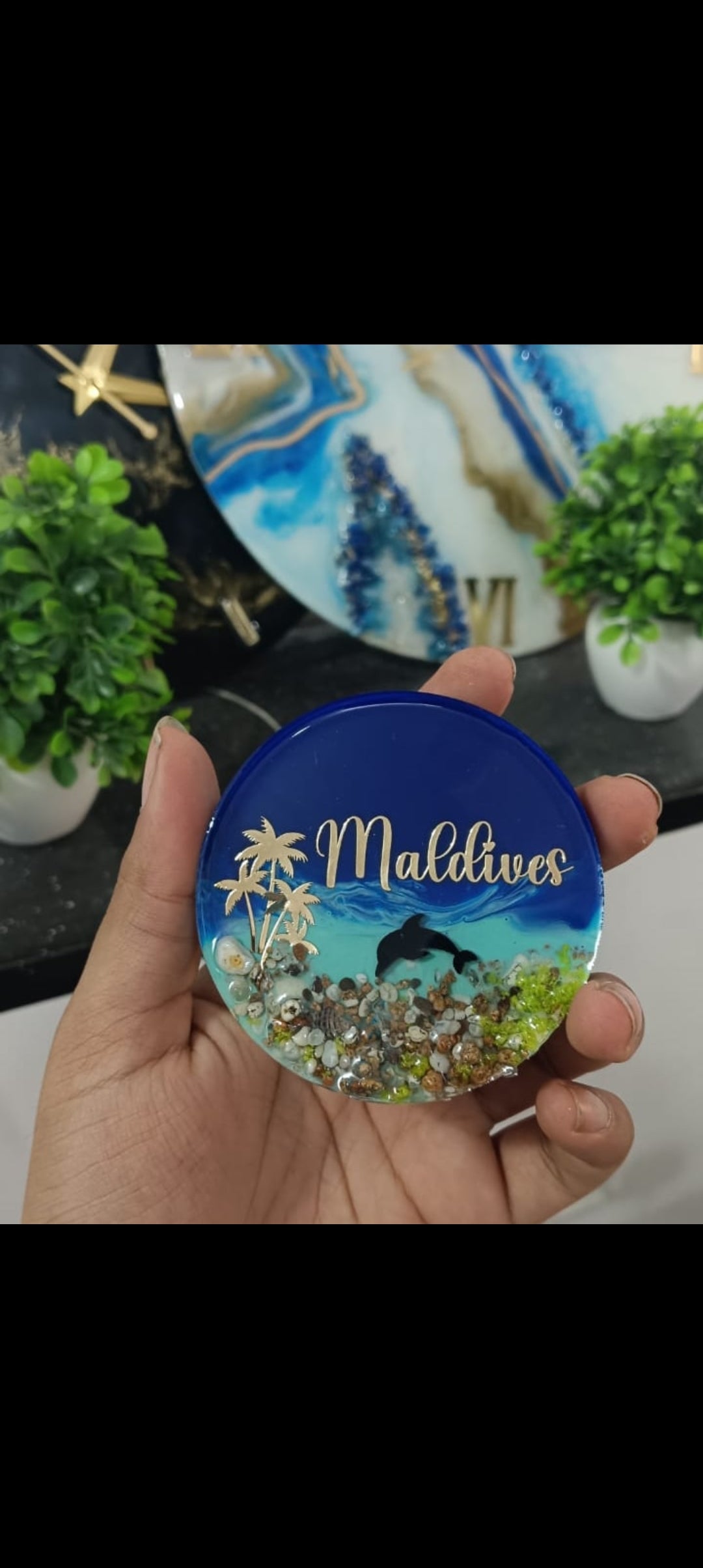 Maldives fridge magnet in 3"