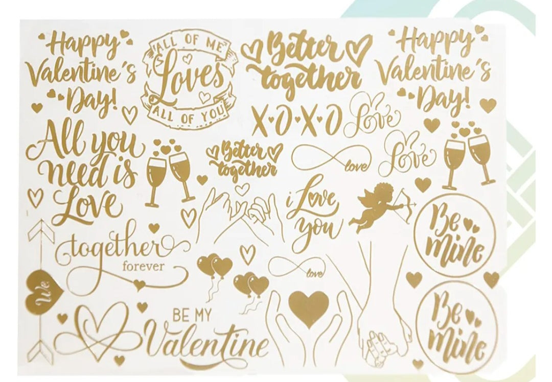 A5 valentine's day metal stickers