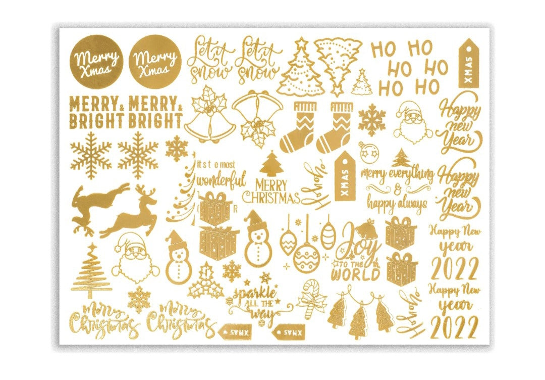 A5 christmas metal stickers