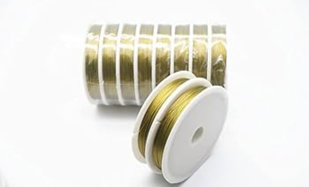 Golden 0.4mm metallic copper string wire resistamt strong line for jewellery make