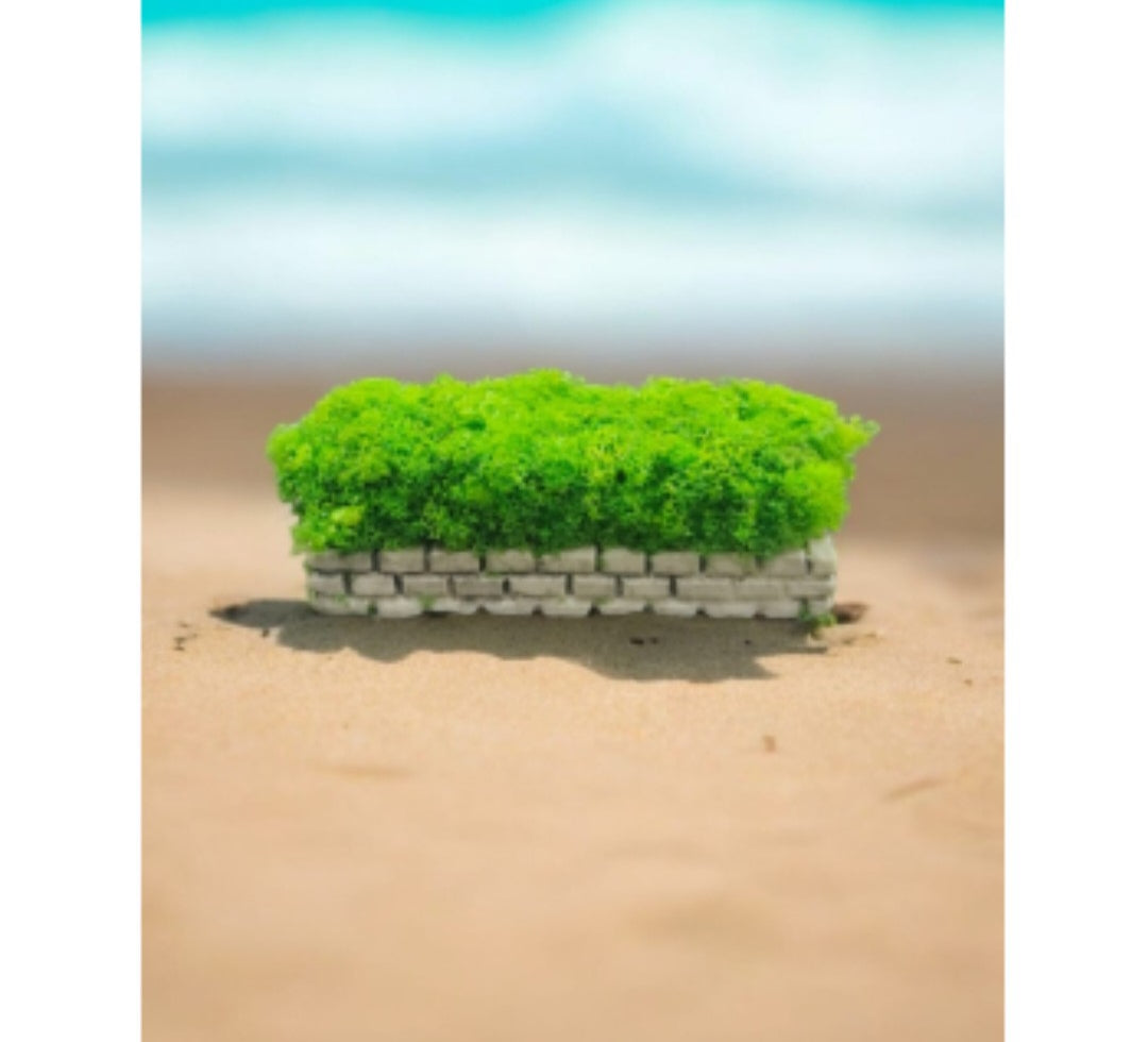 Wooden log with grass miniatures