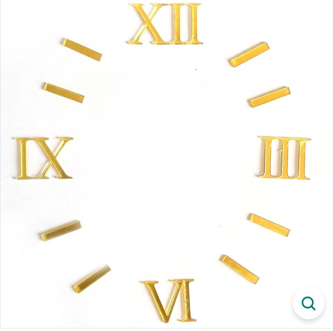 Gold Roman acrylic clock number