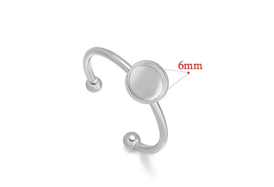 Round circle silver ring