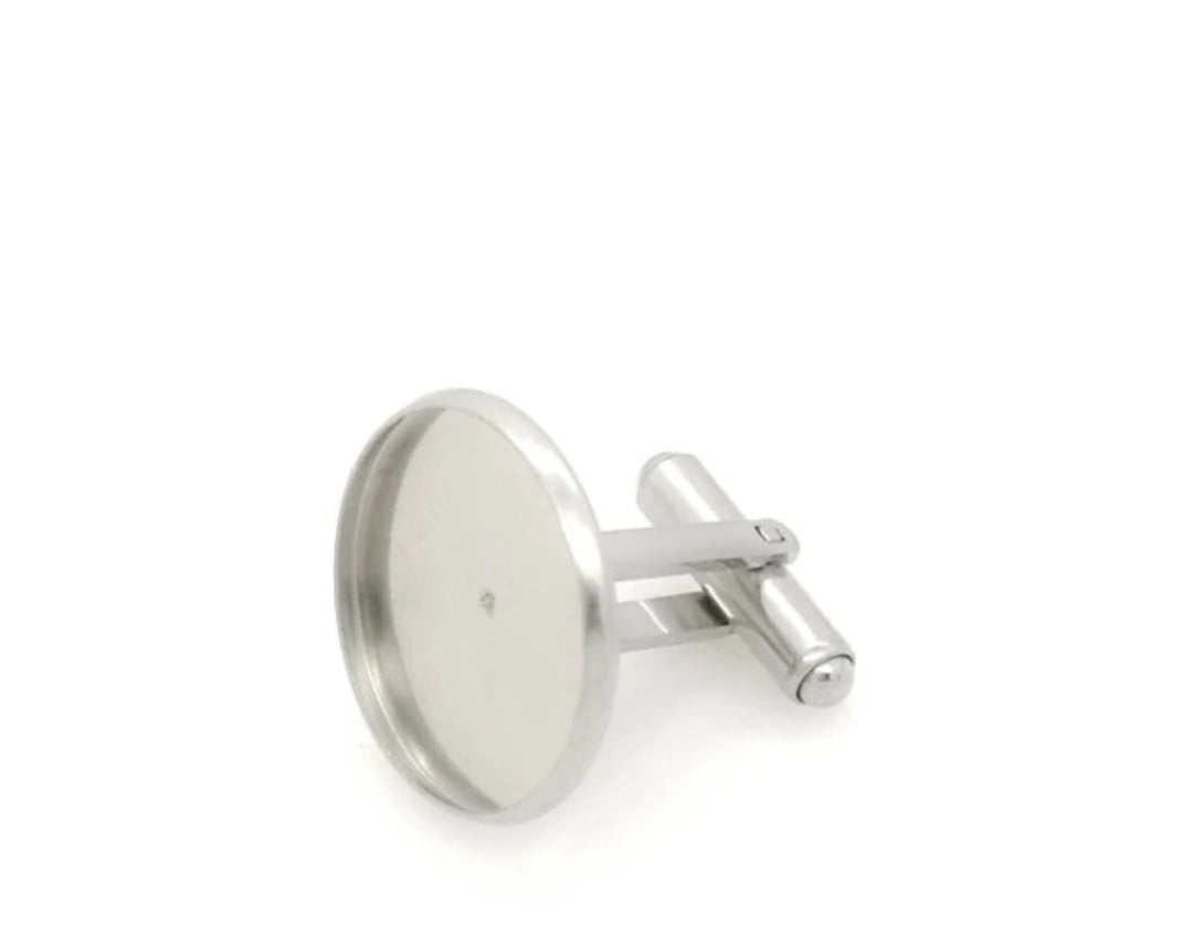 Round Silver Cufflinks pack of 2