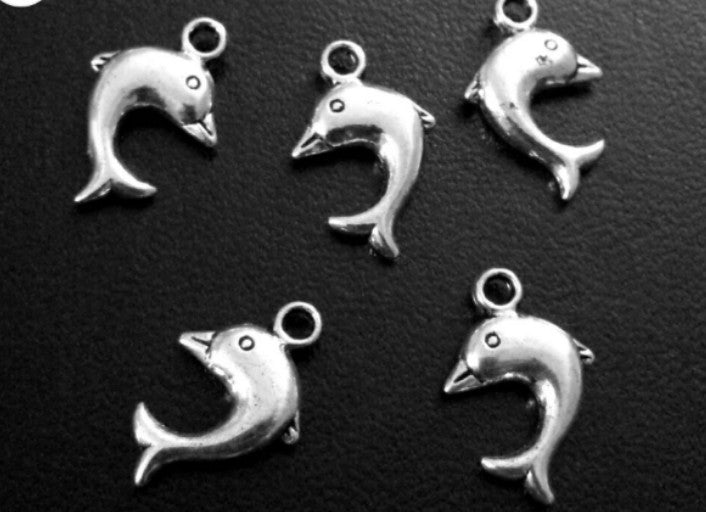 Silver dolphin charms pack of 5