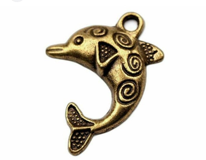 Golden dolphin charms pack of 1