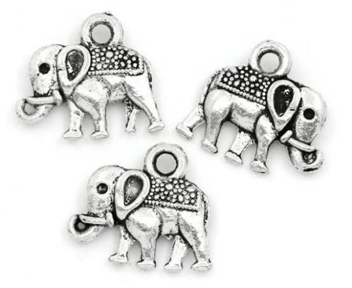 Silver elephant charms pack of 1