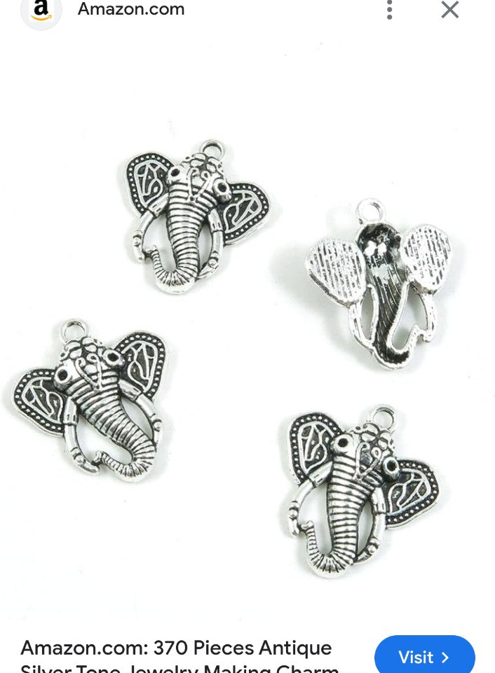 Elephant head charms pack of 1