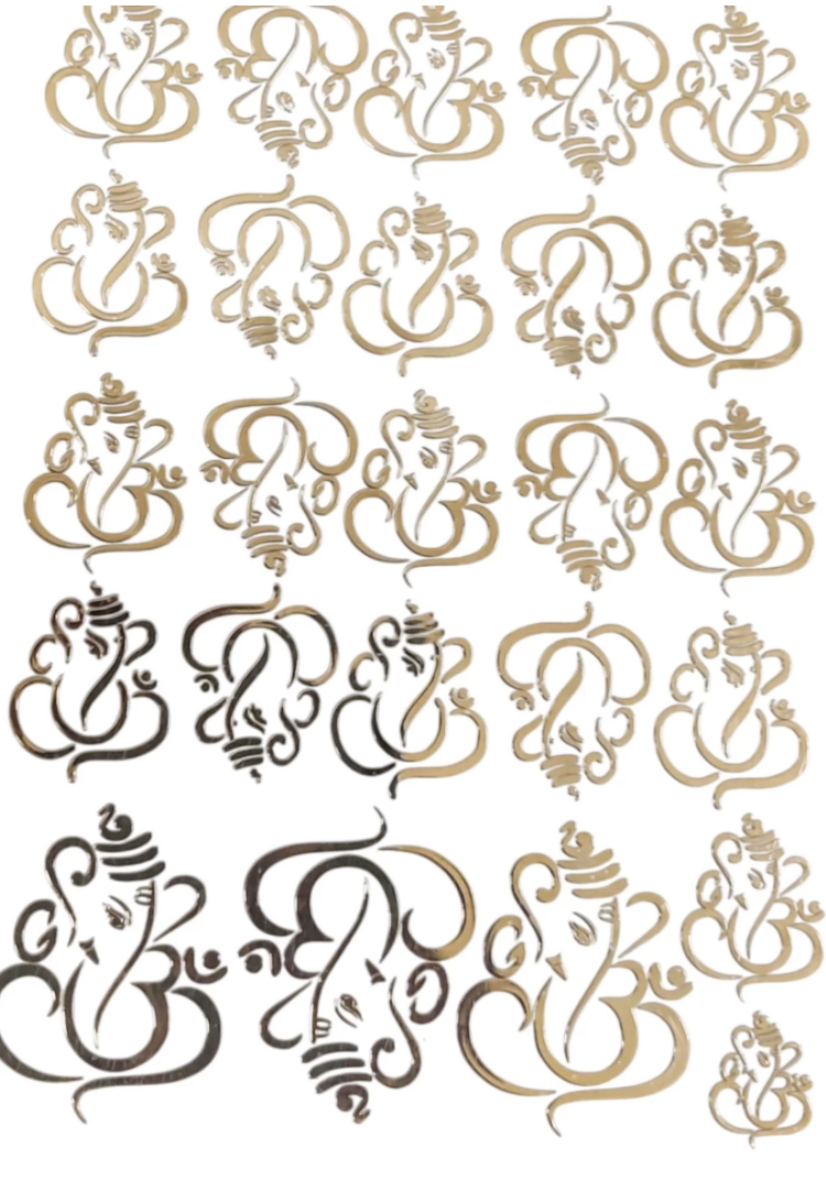 A6 ganpati metal stickers