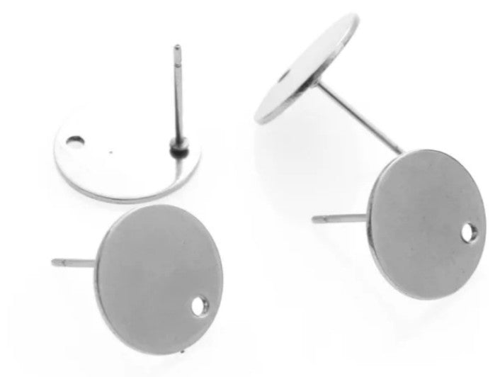 Silver slice stud earrings