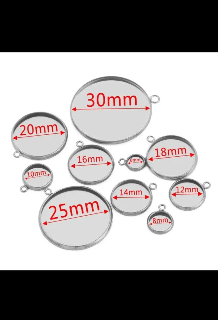 Big silver pendant 30mm