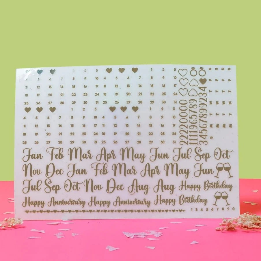 Calendar Metal Sticker Sheet (A5)