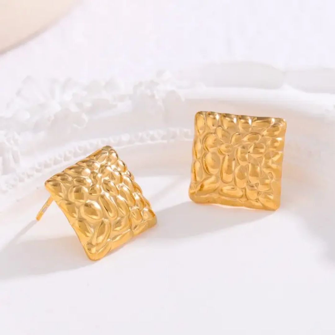Gold square stud hook