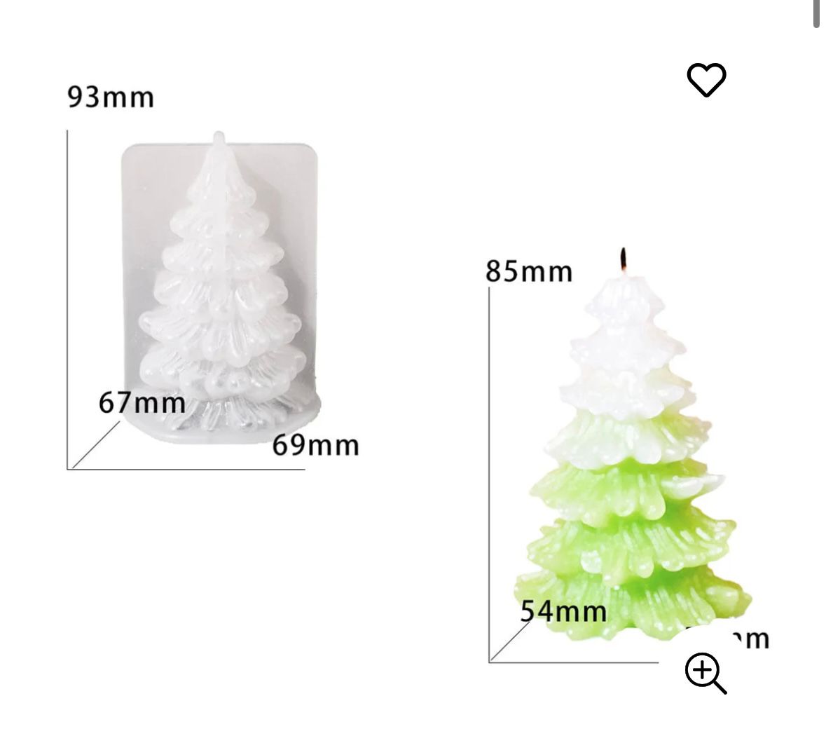 Christmas Tree candle mold
