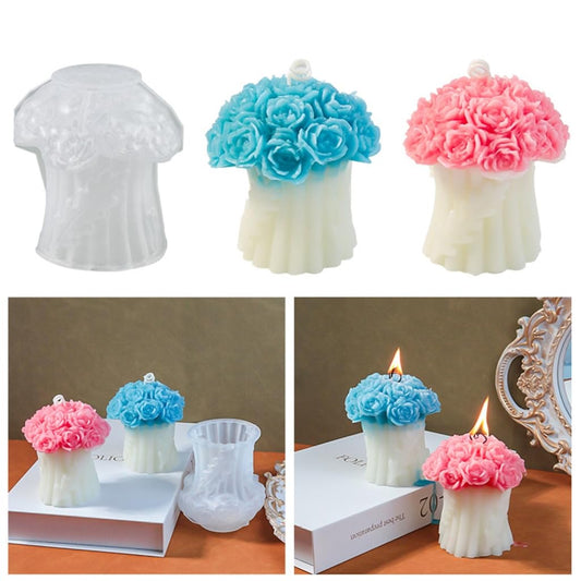 Rose bouquet candle mold