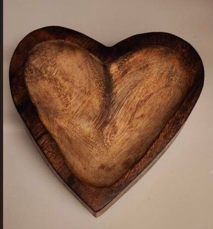 3" wooden heart candle Bowl pack of 1