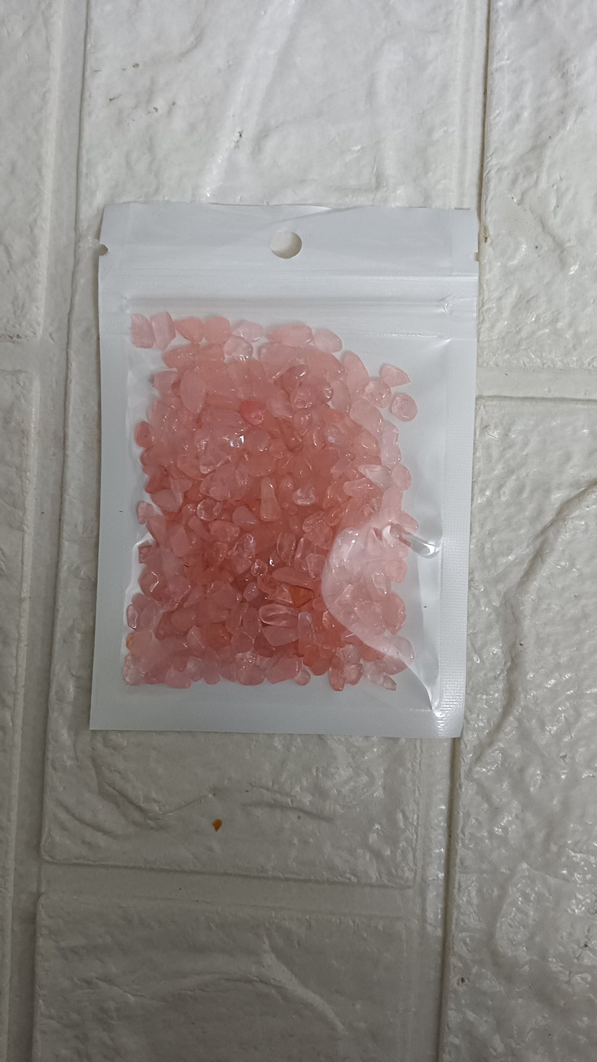 Pink glass stones