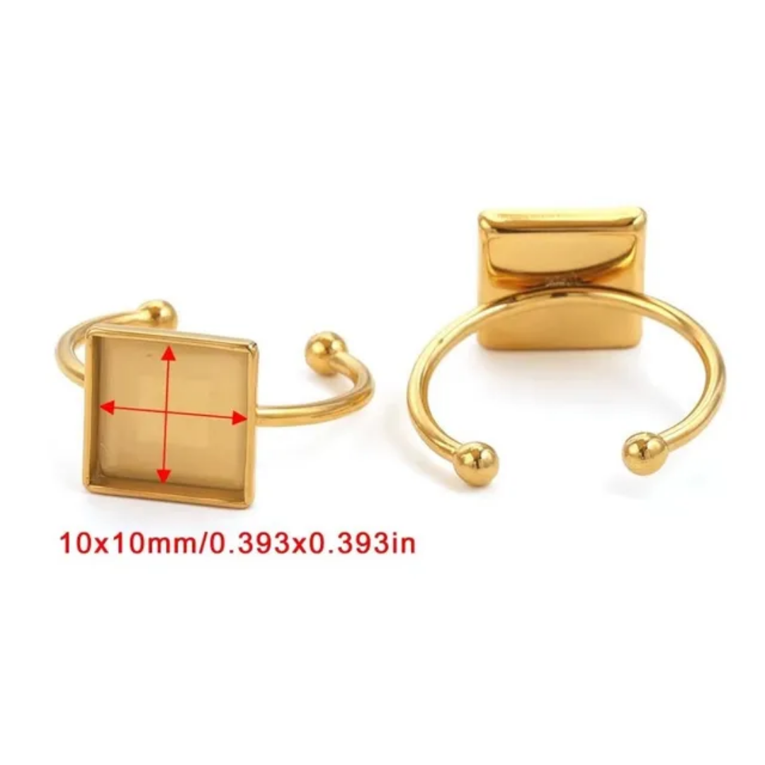 Big Square gold Ring