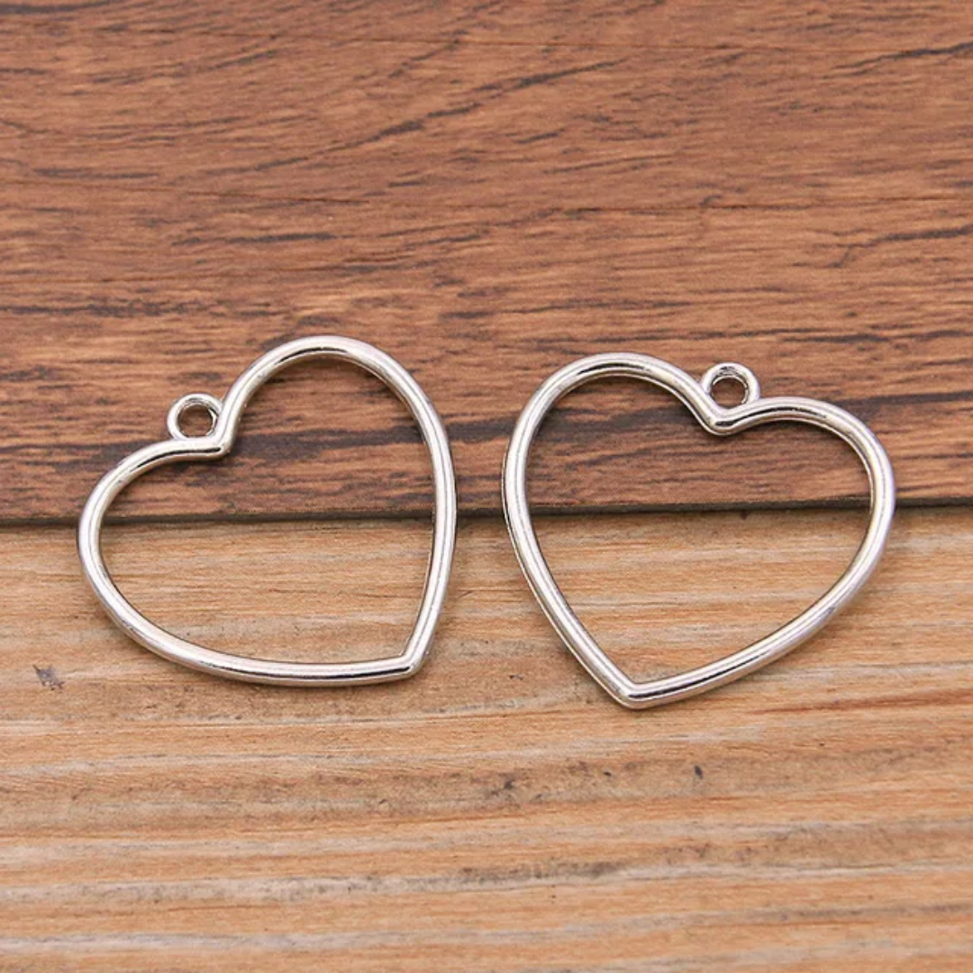 Cute silver heart pendant pack of 5