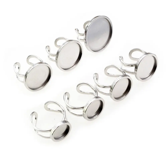 Round silver ring 12mm