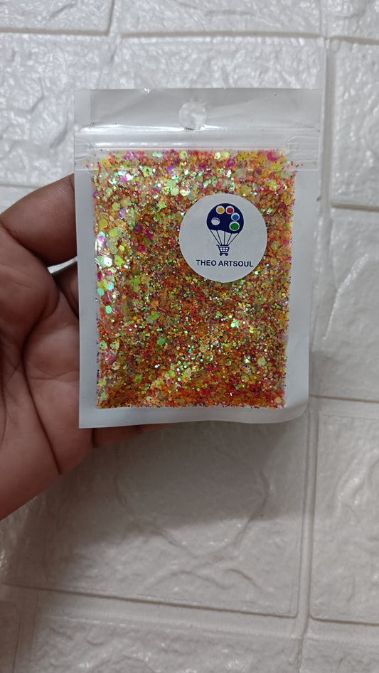 Red orange mixed Glitter