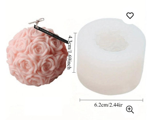 Rose sphere candle mold